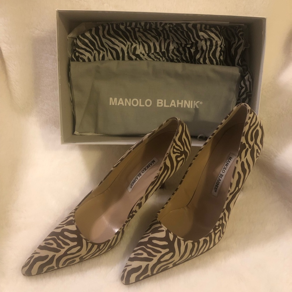 Manolo Blahnik Zebra Striped Pumps 39.5 / 9.5